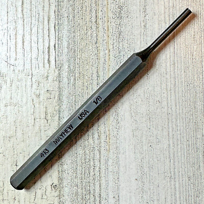 1/8'' PIN PUNCH 4-3/4'' Long Mayhew Made in USA 413 New Old Stock