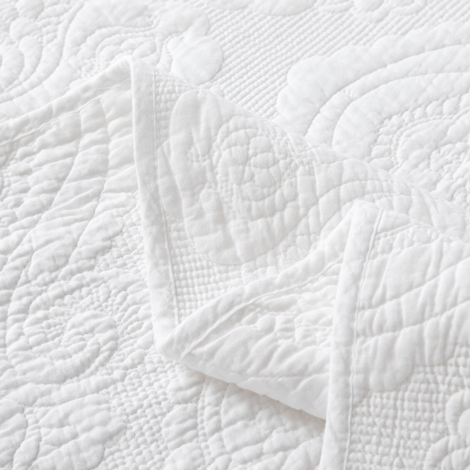 Luxury Embossed Bedspread Quilted Bed Throw Bedding Set King Size