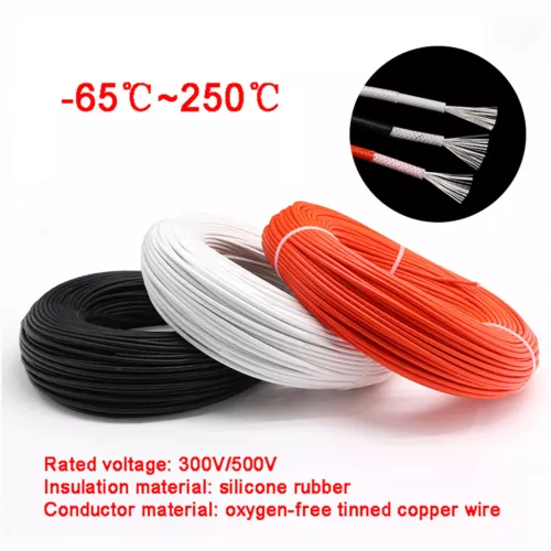 Câble fibre de verre silicone haute température 0,3 mm²-6 mm² tresse le plus cher fil pièces 250°C