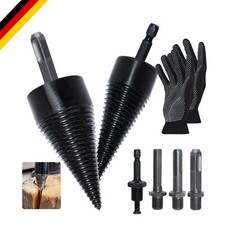 Holzspalter Bohrer Set 42mm + 32mm, Kegelspalter mit 4 Bohrgriffe, Brennholzs...