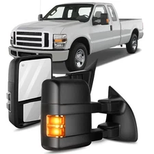 Manual LED SMOKE Signal Side Lights Tow Mirrors Fits 1999-2016 Ford Super Duty
