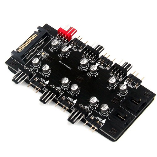 SATA 1 to 6 Way PWM/ARGB 4Pin Cooling Fan Splitter Hub With PWM Speed Controller - Picture 3 of 10