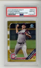 2019 Bowman Chrome Gold Refractor Ethan Hankins RC Rookie /50 PSA 10 GEM MINT