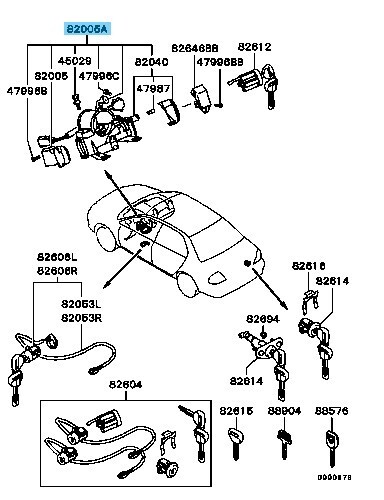 MITSUBISHI LANCER CS6A 02-07 Genuine Engine Starting Switch Assy MN113397 OEM - Bild 4 von 5