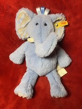 New Steiff Blue Plush Elephant Earz Soft Cuddly Friends 12  Ear Button Tags