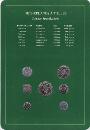 KAPPYSCOINS SET MONETE DI TUTTE LE NAZIONI ANTILLE OLANDESI - Foto 2 di 2