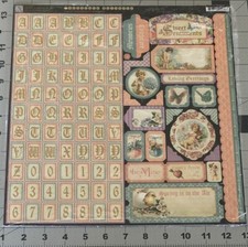 Graphic 45 Scrapbook Sweet Sentiments Cardstock Stickers 6 sheets 12"x12"