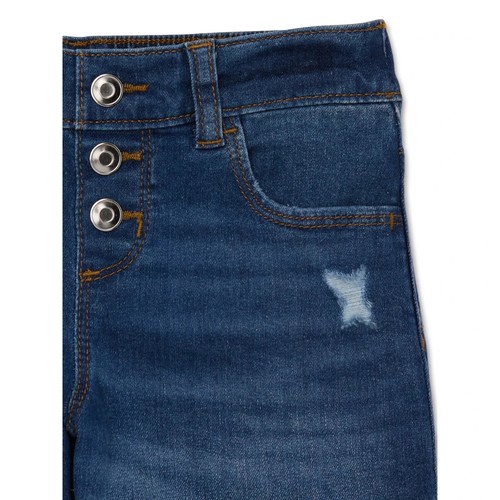 Wonder Nation Midi Distressed Denim Shorts Girls Pullon, Size Medium (7-8) - Picture 3 of 3