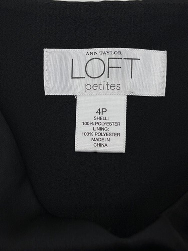 Camiseta sin mangas Ann Taylor Loft Sexy negra satinada cami correas de espagueti lentejuelas 4 Petite - Imagen 9 de 12