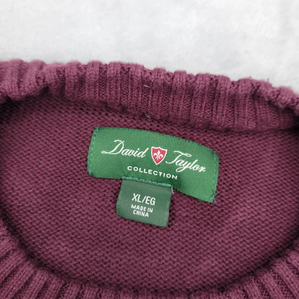 David Taylor Suéter Hombres Extra Grande Sudadera Jersey Abuelo Granate Adulto XL Foto 4 de 4