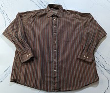 VTG 90's Burberrys Of London Stripe Long Sleeve Pocket Men Shirt XL Made In USA