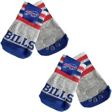 NFL Anti Slip Dog Socks with Elastic Ribbed Top 2 Pairs of Dog Paw Protector