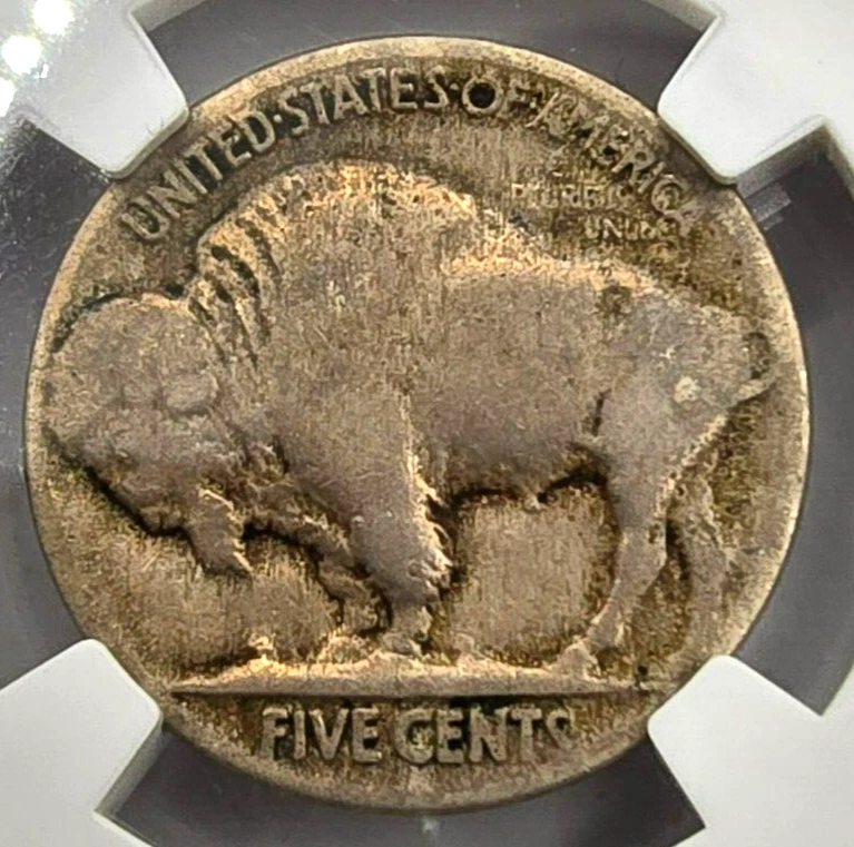 1917 P Buffalo Nickel Two Feather Variety NGC VG8 Type Holder Rare Free Ship! - Image 3 of 4
