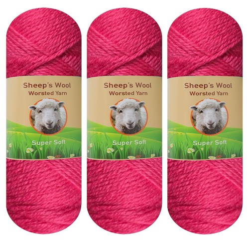 Schafwolle Kammgarn (3er Pack) von Yonkey Monkey Stricken und Häkeln - Bild 15 von 40