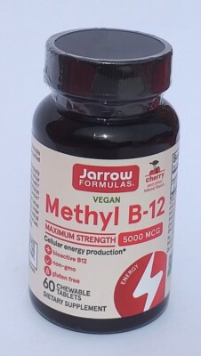 Jarrow Formulas Methyl B-12, Cherry, 5,000 mcg, 90 Chewable Tablets