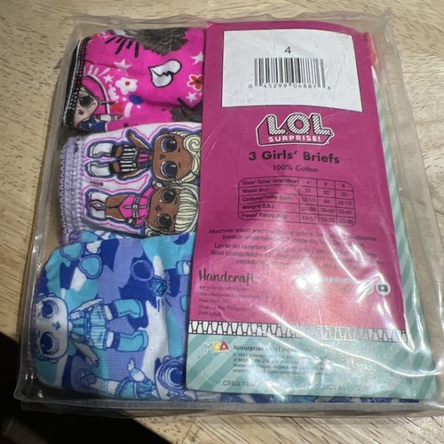 Handcraft - L.O.L. Surprise! Girls 100% Cotton3-Pack Briefs Panties - Size 4 - Picture 4 of 9