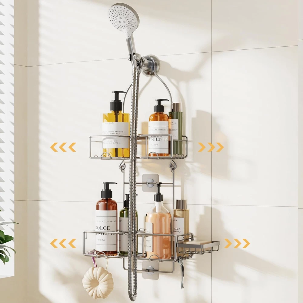 Shower Caddy Hanging Adjustable over the Shower Head Organizer Rustproof Bathroo