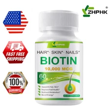 Biotin Capsules 10000mcg - Max Strength, Hair Growth, Strong Nails, Healthy Skin
