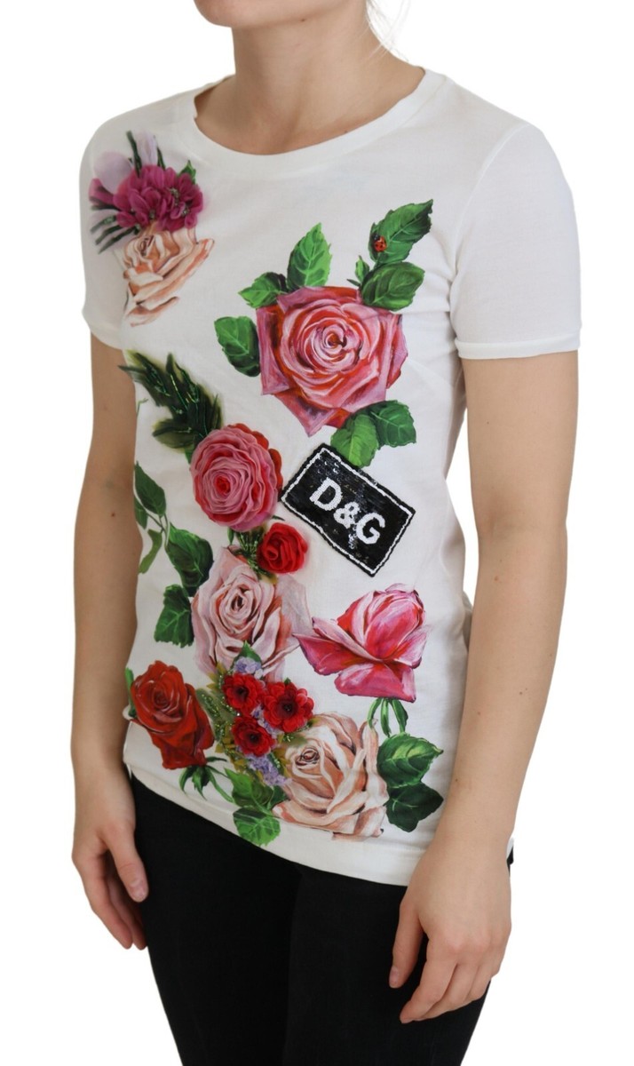 Dolce & Gabbana ドット柄 長袖カットソー Long-sleeved cotton shirt with embroidered collar in White