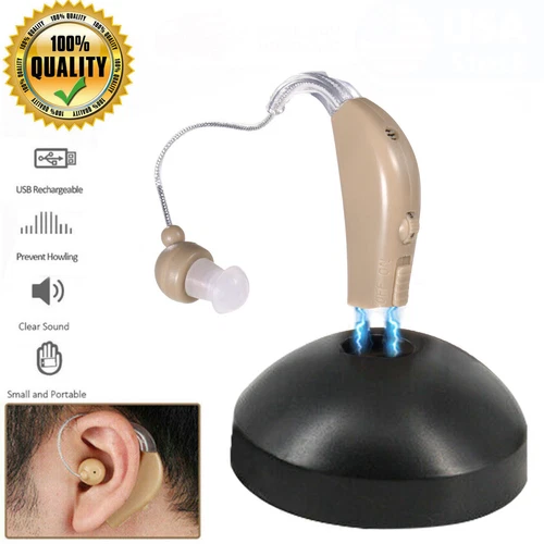 Digital Hearing Aid Aids Kit Behind the Ear BTE Sound Voice Amplifier USB Charge - Photo 8 sur 13