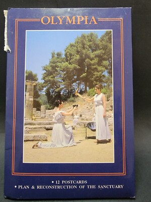 12 Vintage Post Cards of Olympia Greece and Map of the Reconstruction Sanctuary