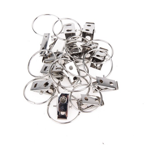 20x Edelstahl Vorhang Gardinenringe mit Klammern Haken Clip für Gardinenstangen - Bild 12 von 12