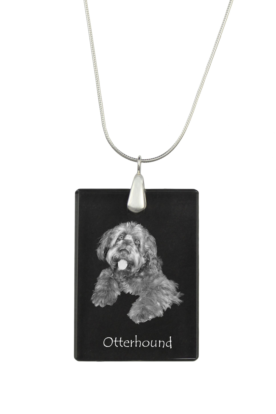 Otterhound - Crystal pendant with dog| silver necklace with photo| personalised