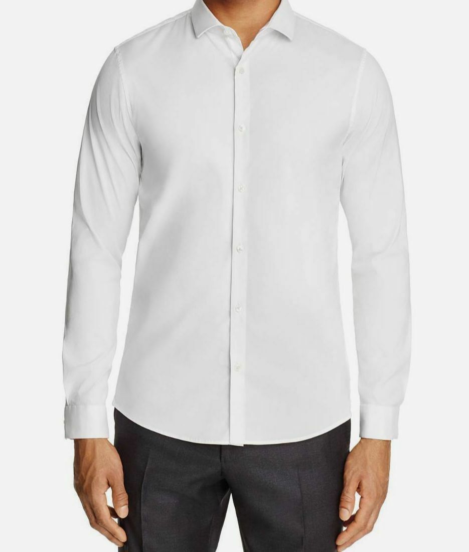 Michael Kors Womens Stretch Cotton Slim Fit Button-down Shirt 