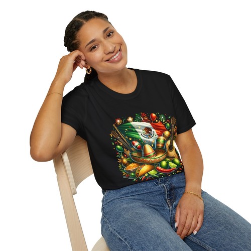 Fiesta Vibes Unisex T-Shirt, Fun Celebration Tee, Mexican Heritage Shirt, - Picture 7 of 25