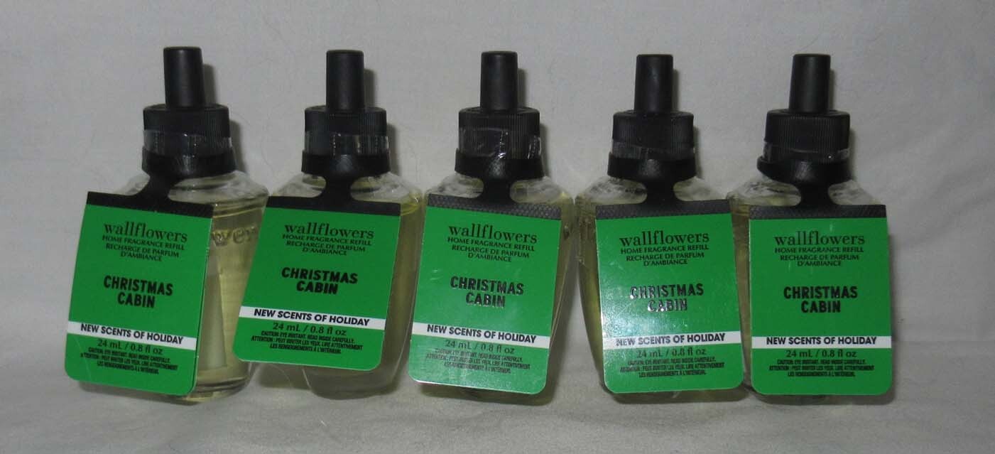 White Barn Bath & Body Works Wallflower Refill Bulb Lot Set of 5 CHRISTMAS CABIN-image