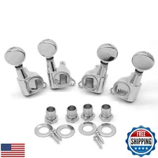 harpfeas 2R2L Ukulele Tuning Pegs Parts,Small oval Concave Button Sealed-gear