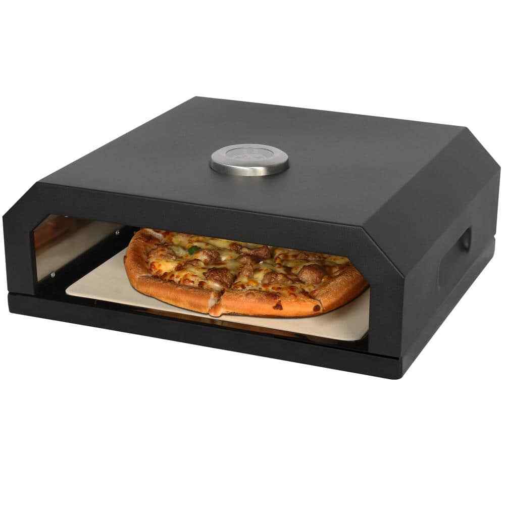 Propane, Pellet or Charcoal 13 in. Black Outdoor Pizza Oven Topper With Pizza St