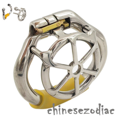 Flat Cage Stainless Steel Male Chastity Device Small Positive Cage Anti-Off Ring