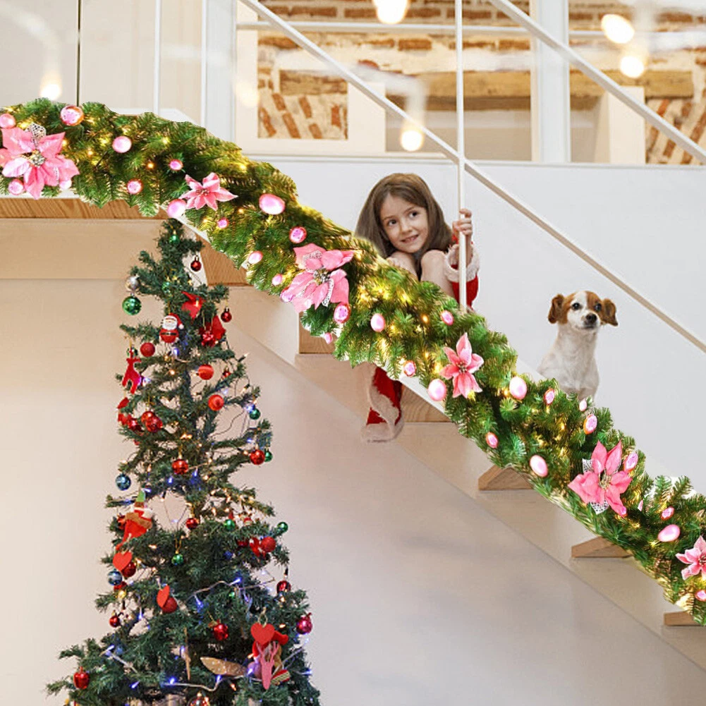 Christmas Garland Battery Operated Best Gifts 2.7m for Front Door