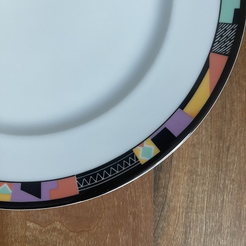 FIVE Vintage Schumann Germany Porcelain 10.5" Plates Memphis Geometric Modernist - Picture 5 of 8