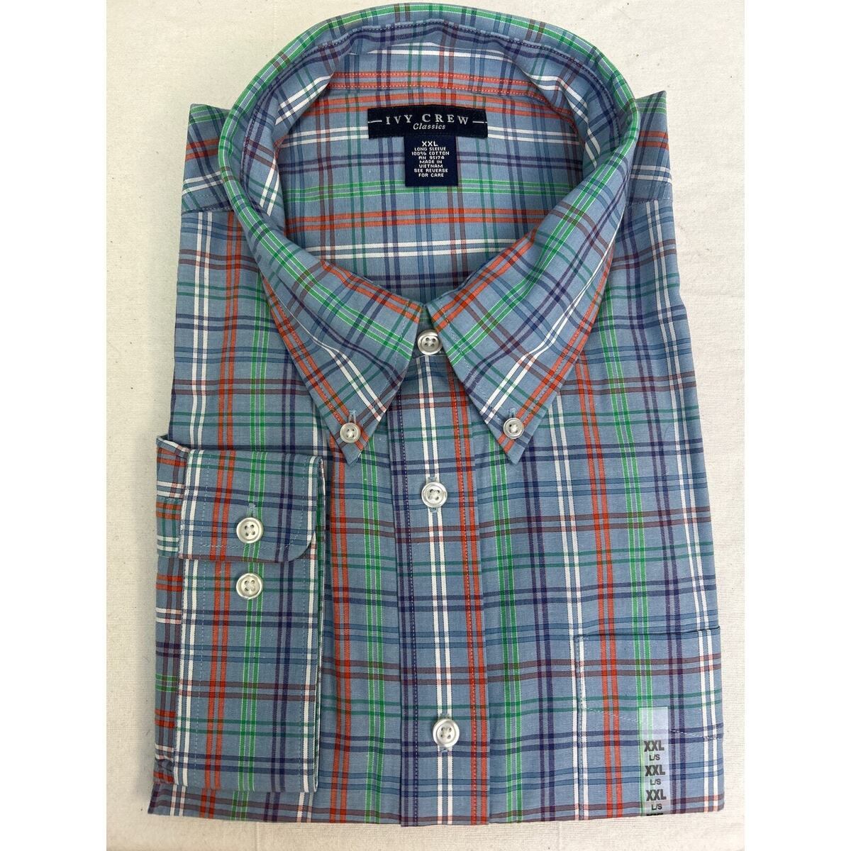 New Ivy Crew Classics Mens XXL Long Sleeve 100% Cotton Plaid New Ivy Crew Classics Mens XXL Long Sleeve 100% Cotton Plaid