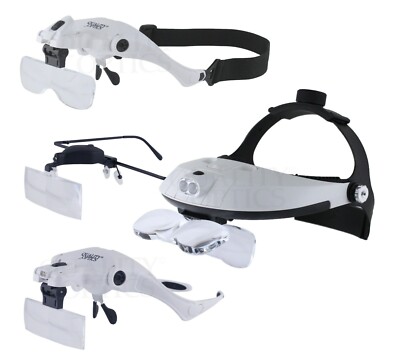 Quality Optics  LED Illuminated Head Magnifier Collection 1X 1.5X 2X 2.5X 3.5X