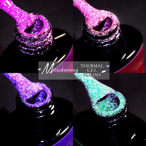 Esmalte de uñas en gel aurora brillo sensible a la temperatura para arte en uñas - Imagen 2 de 21