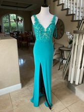 398 NWT AQUAMARINE LA FEMME PROM/PAGEANT/FORMAL DRESS/GOWN 20640 SIZE 8