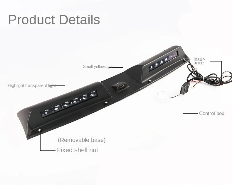 Barra de luz de techo LED DRL lámpara ABS negra compatible con Toyota Highlander 2020-2023 Foto 3 de 4