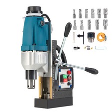 ZELCAN Electric Portable Magnetic Drill 1100W 12000N 550 rpm 2" Depth w 11 Bits