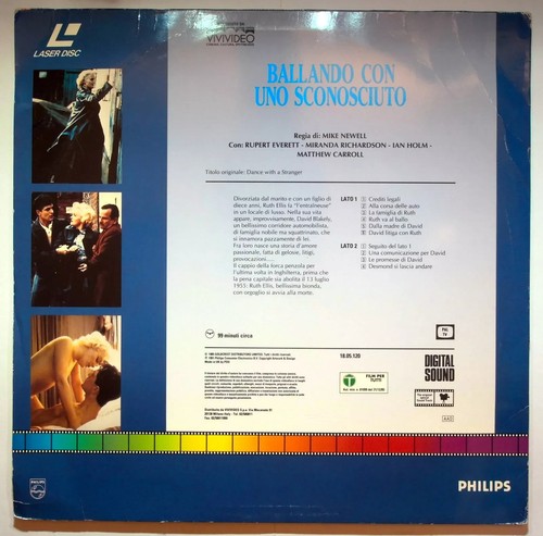 LASER DISC - BALLANDO CON UNO SCONOSCIUTO Rupert Everett Mike Newell - Picture 2 of 2