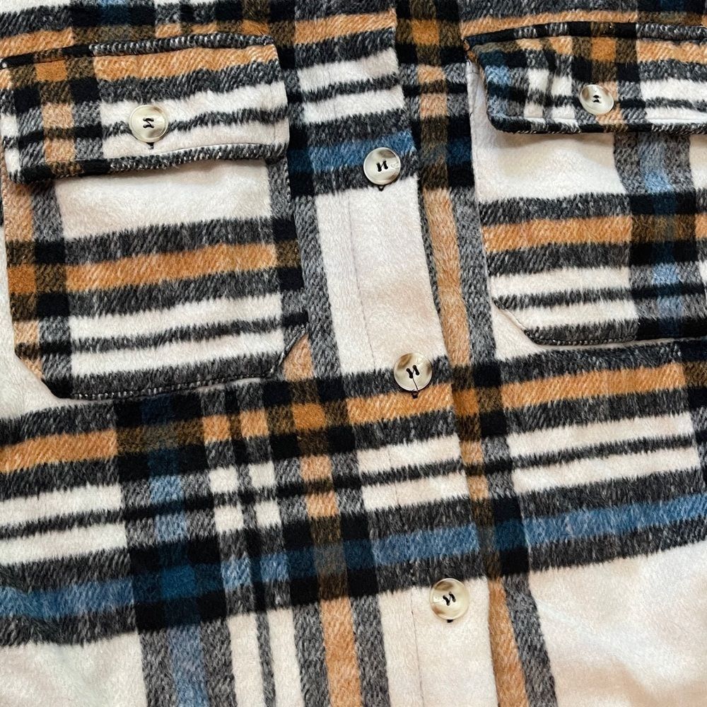 Mazik Multicolor Plaid Pattern Button Shacket siz… - image 7