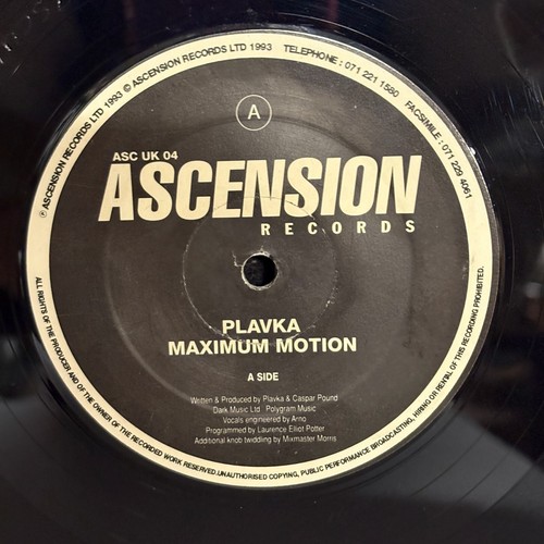 PLAVKA - Maximum Motion (UK/1993) 12" Vinyl VG+ PROG HOUSE - Picture 4 of 6