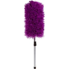 Telescopic Microfiber Duster w/ Extension Pole, Scratch Free (Purple)