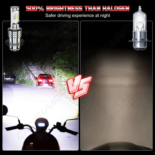 2X BA20D Motorcycle lawn mower LED Headlight Bulb H6 Hi/Lo Beam Light White - Picture 15 of 15