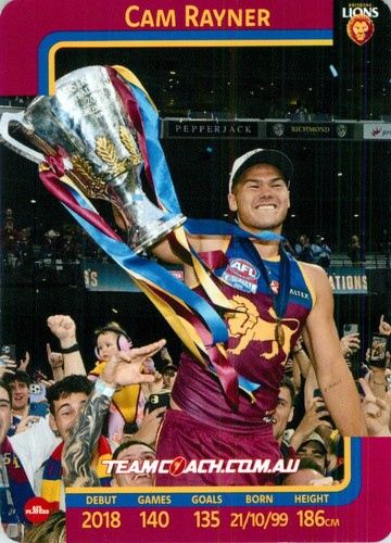 2024 Brisbane Lions AFL Premiers TeamCoach Card - Cam Rayner - Bild 2 von 3