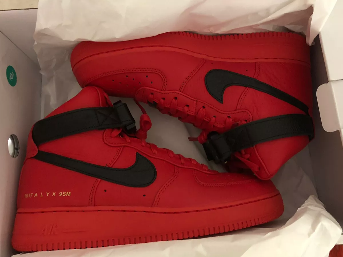 Alyx x Nike Air Force 1 High University Red Black Release Date - SBD