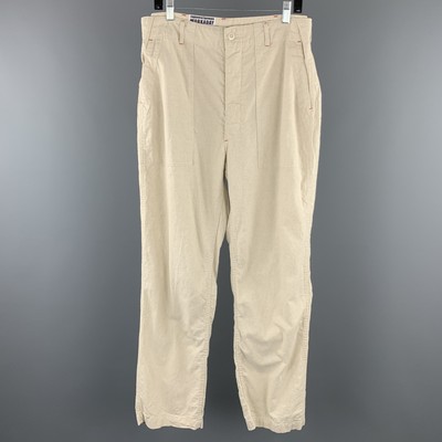 Engineered Garments Workaday Talla M Natural Lino Algodon Pantalones Informales Ebay