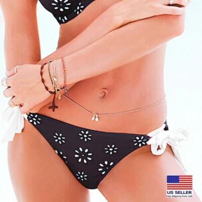 Fashion Women Retro Waist Belly Body Bikini Chain Crystal Bell Tassel Style 0573 - Image 1 of 4